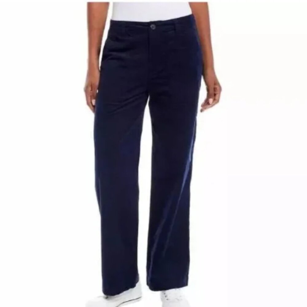 Original Weatherproof Vintage Corduroy Pants Navy Blue Wide Leg Pockets
